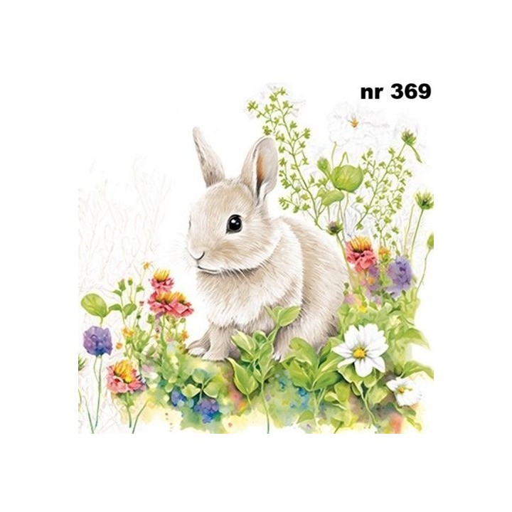 Little bunny in the meadow servet 33x33cm