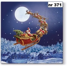 Christmas sleigh servet 33x33cm