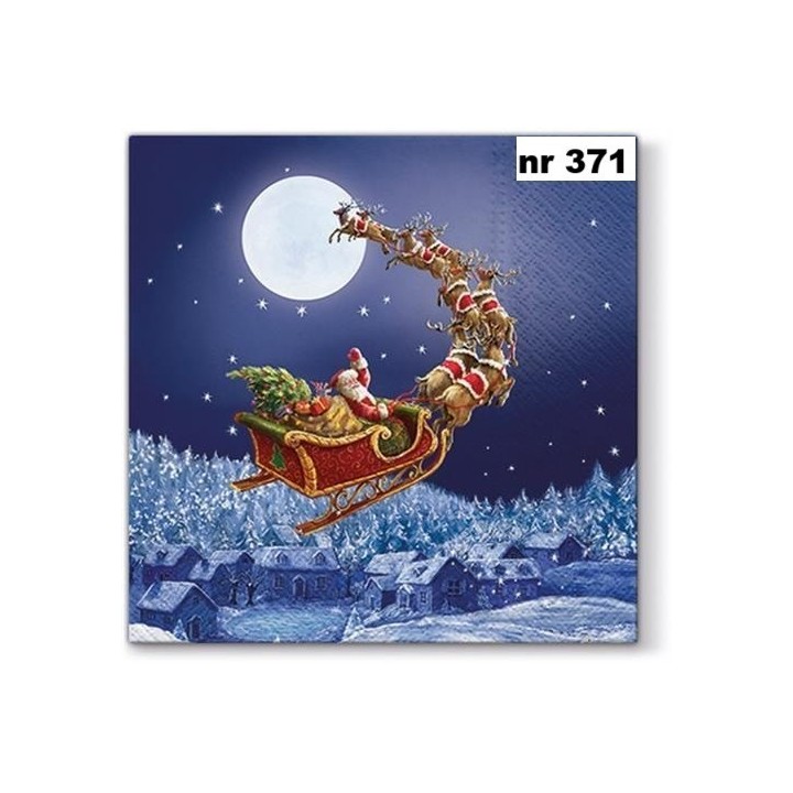 Christmas sleigh servet 33x33cm