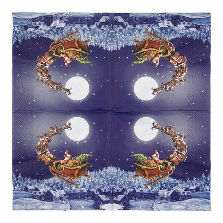 Christmas sleigh servet 33x33cm