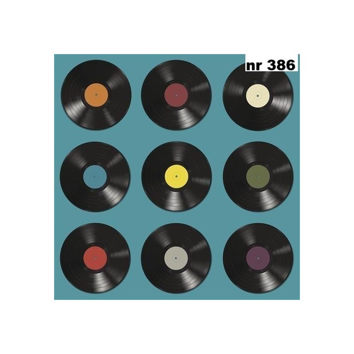 Vinyl schalplatten servet 33x33cm