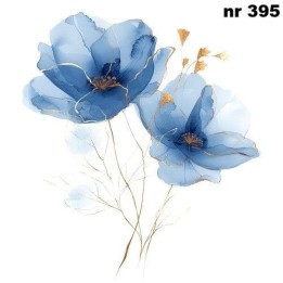Elegant blue flowers servet 33x33cm