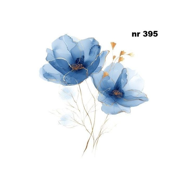 Elegant blue flowers servet 33x33cm