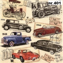 Classic cars servet 33x33cm