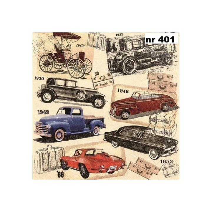 Classic cars servet 33x33cm