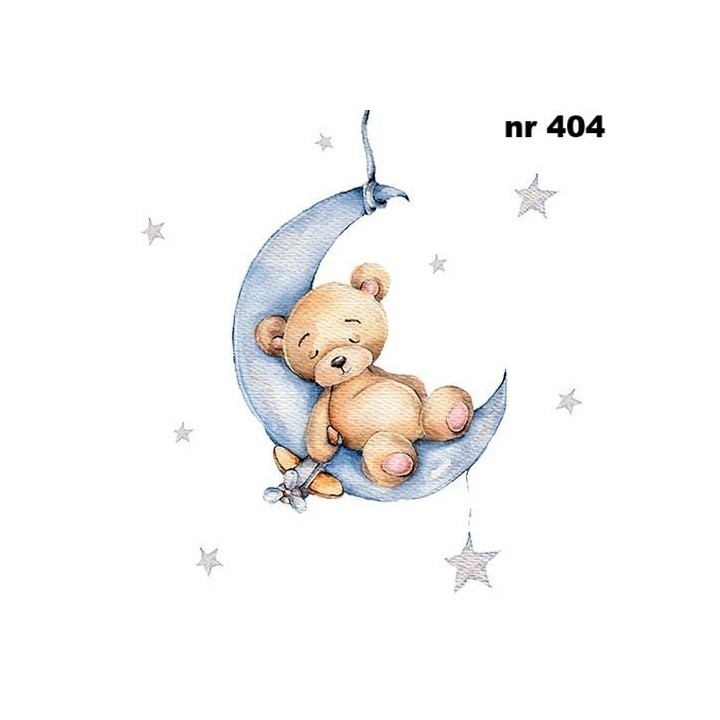 Leon-teddy in moon blue servet 33x33cm