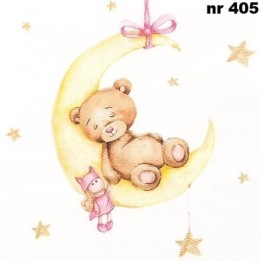 Leonie-teddy in moon pink servet 33x33cm