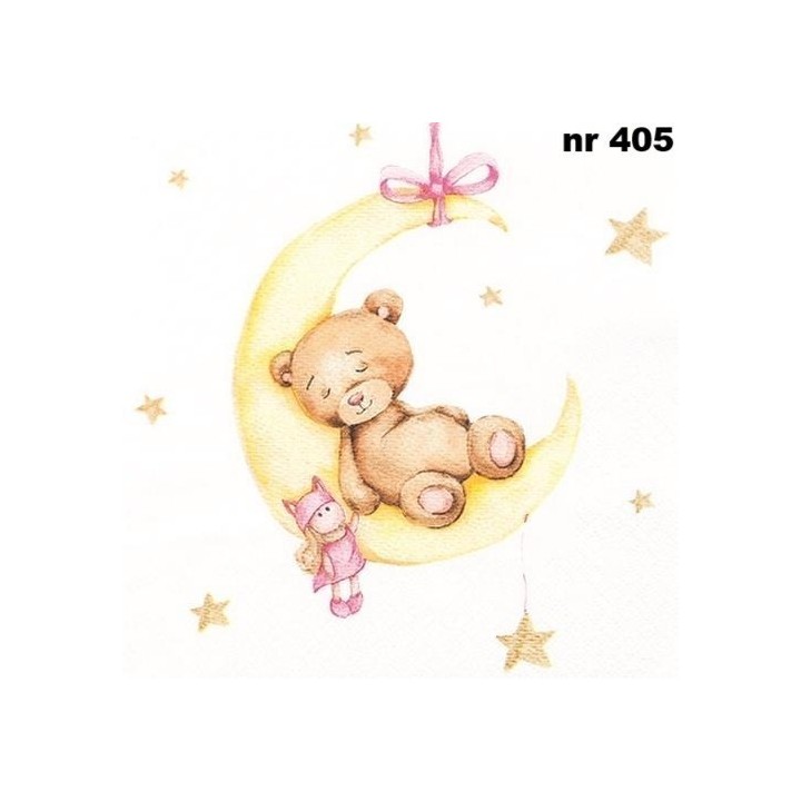 Leonie-teddy in moon pink servet 33x33cm