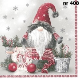 Scandinavian gnome with candy canes servet 33x33cm