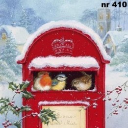 Red post box servet 33x33cm
