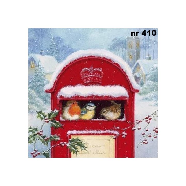 Red post box servet 33x33cm
