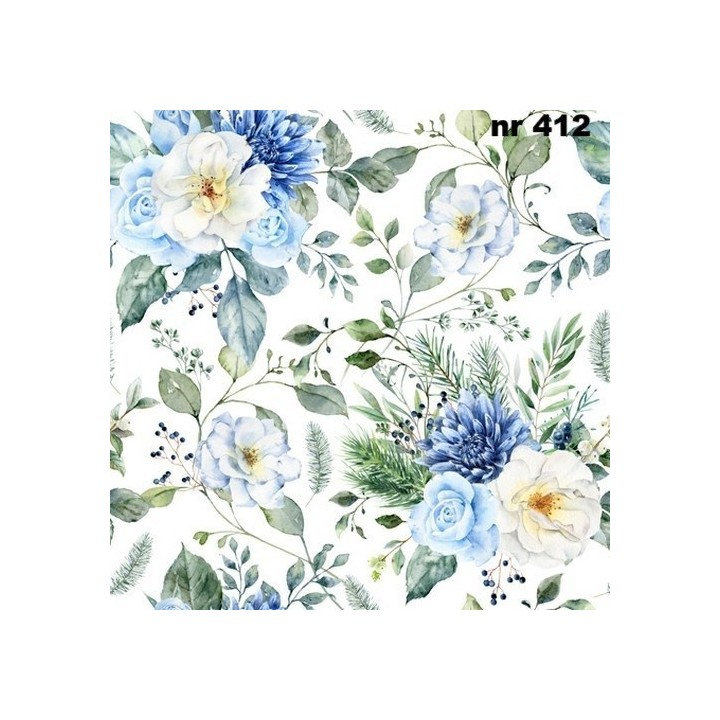 Winter florals servet 33x33cm