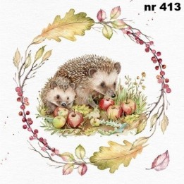 Hedgehog autums feast servet 33x33cm