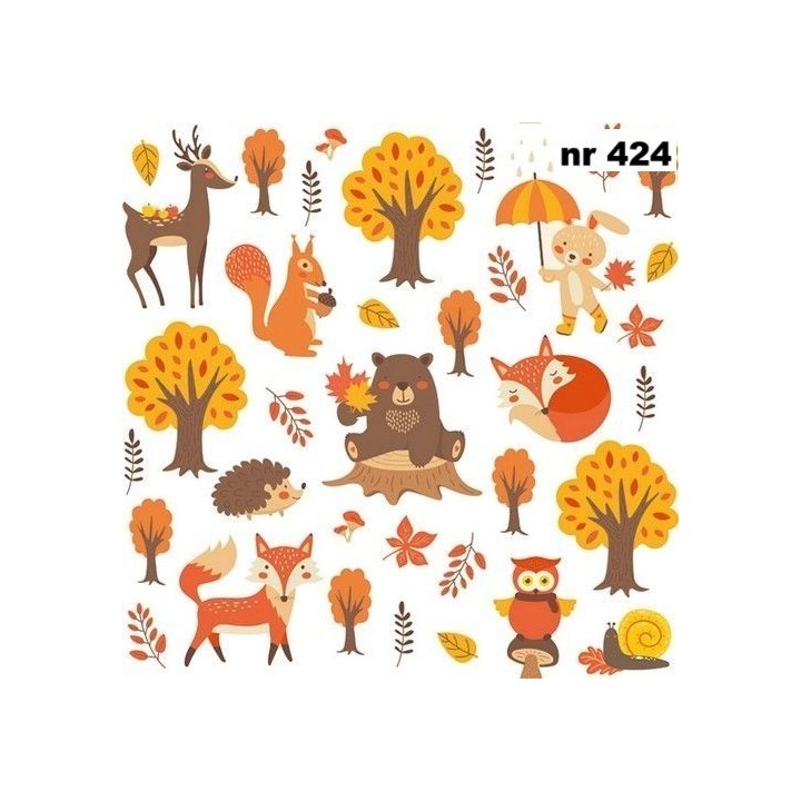 Woodland animals servet 33x33cm