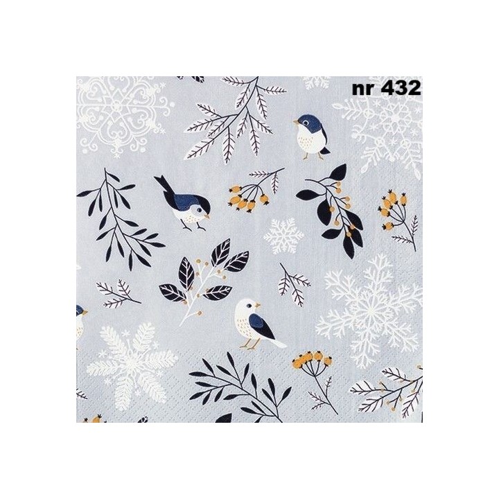 Birds and twigs servet 33x33cm