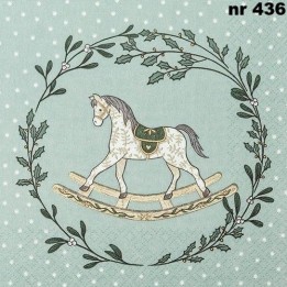 Rocking horse servet 33x33cm