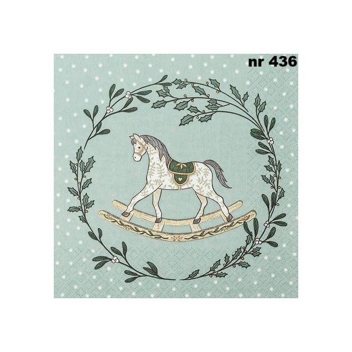 Rocking horse servet 33x33cm