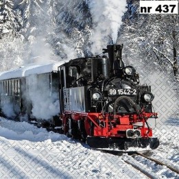 Eisenbahn in Winterlandschaft servet 33x33cm