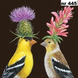 Goldfinch couple servet 33x33cm