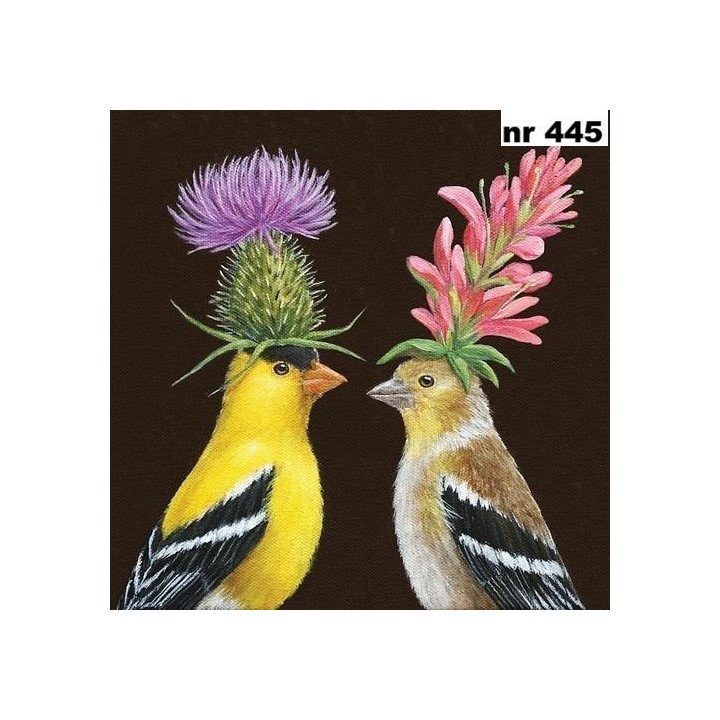 Goldfinch couple servet 33x33cm