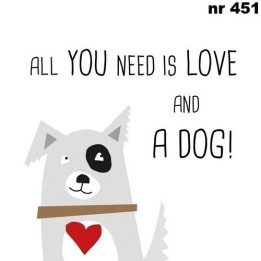 Love and dog servet 33x33cm