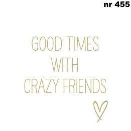 Crazy friends gold servet 33x33cm