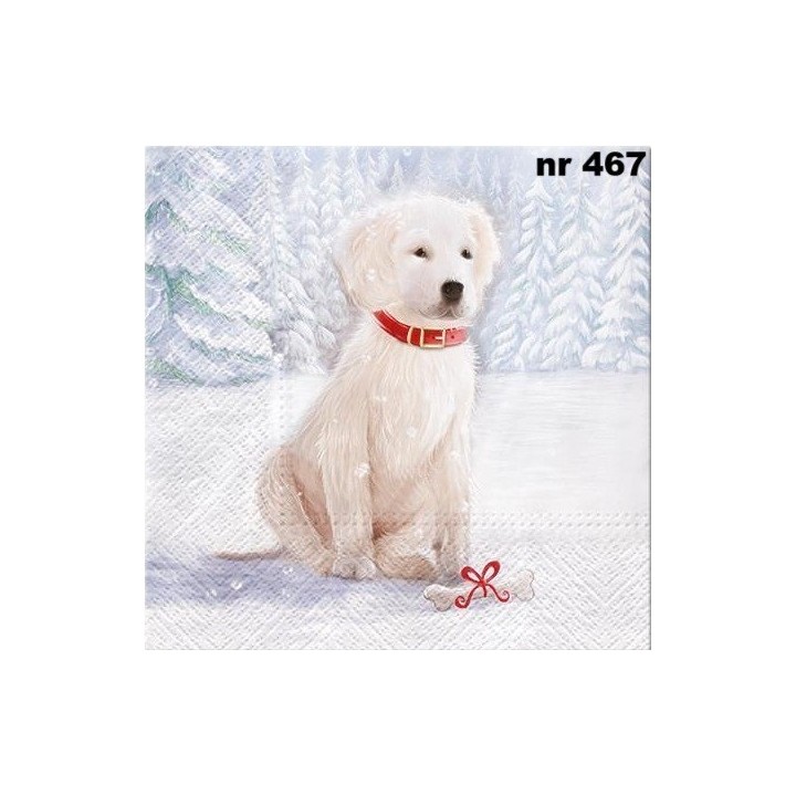 Snow dog servet 33x33cm