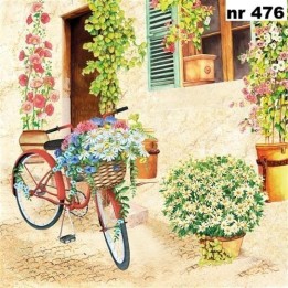 Flower bike servet 33x33cm