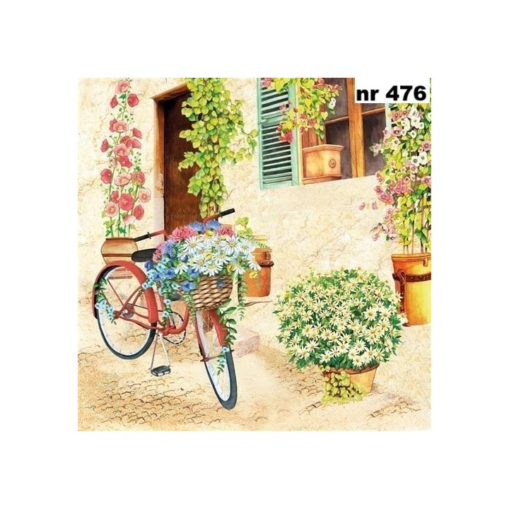 Flower bike servet 33x33cm