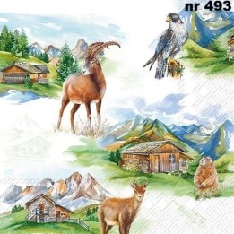 Mountain wildlife servet 33x33cm