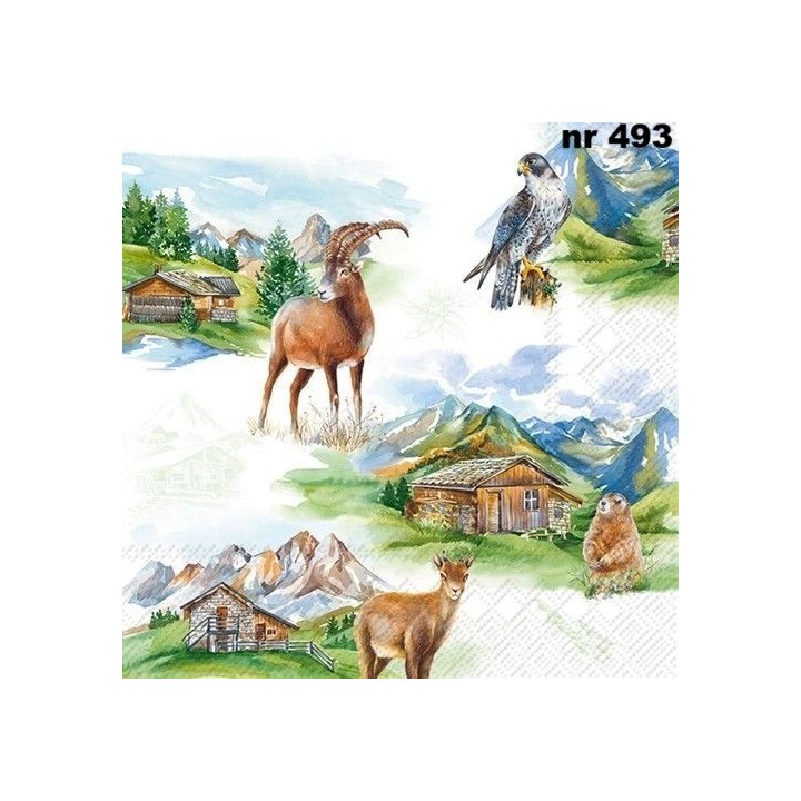 Mountain wildlife servet 33x33cm