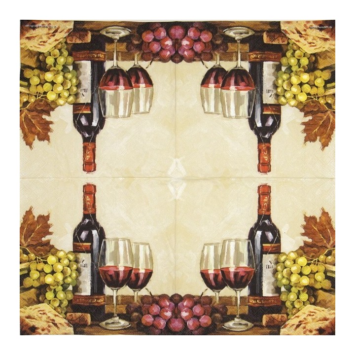 Wine & grapes servet 33x33cm