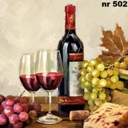 Wine & grapes servet 33x33cm