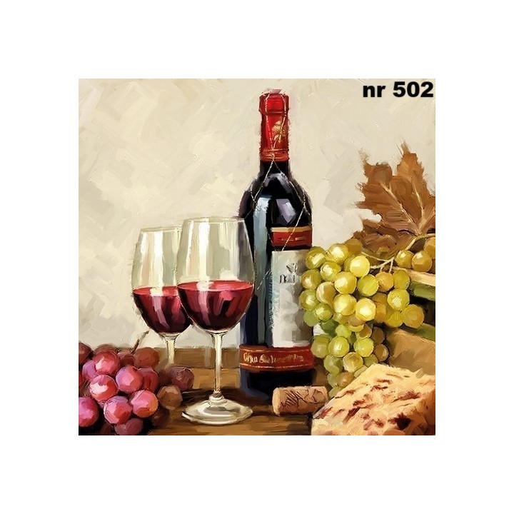 Wine & grapes servet 33x33cm
