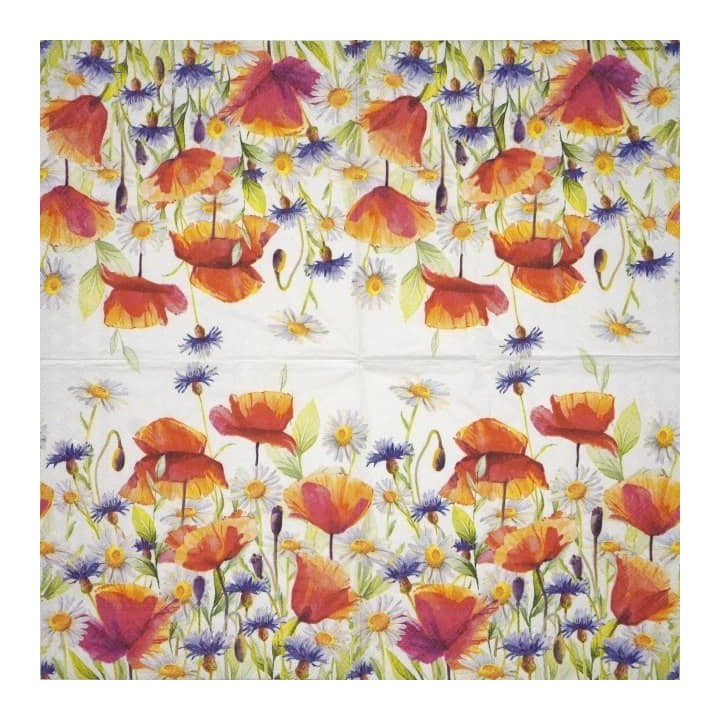 Poppies and cornflowers servet 33x33cm