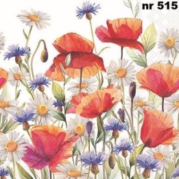Poppies and cornflowers servet 33x33cm