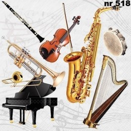 Music instruments servet 33x33cm