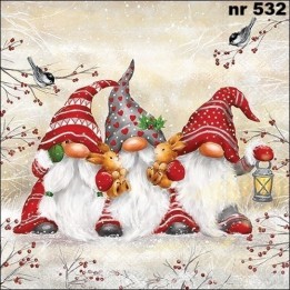 Three dwarfs servet 33x33cm