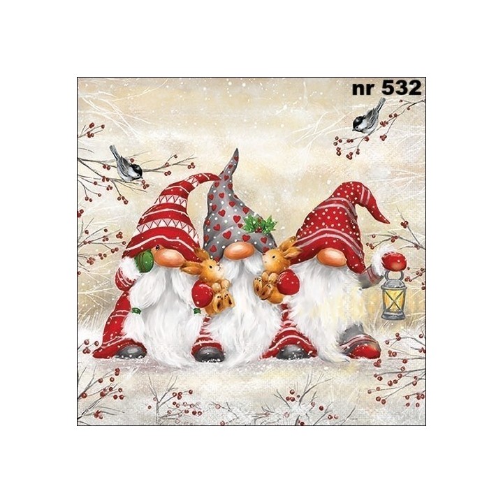 Three dwarfs servet 33x33cm