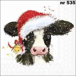 Christmas cow bell servet 33x33cm