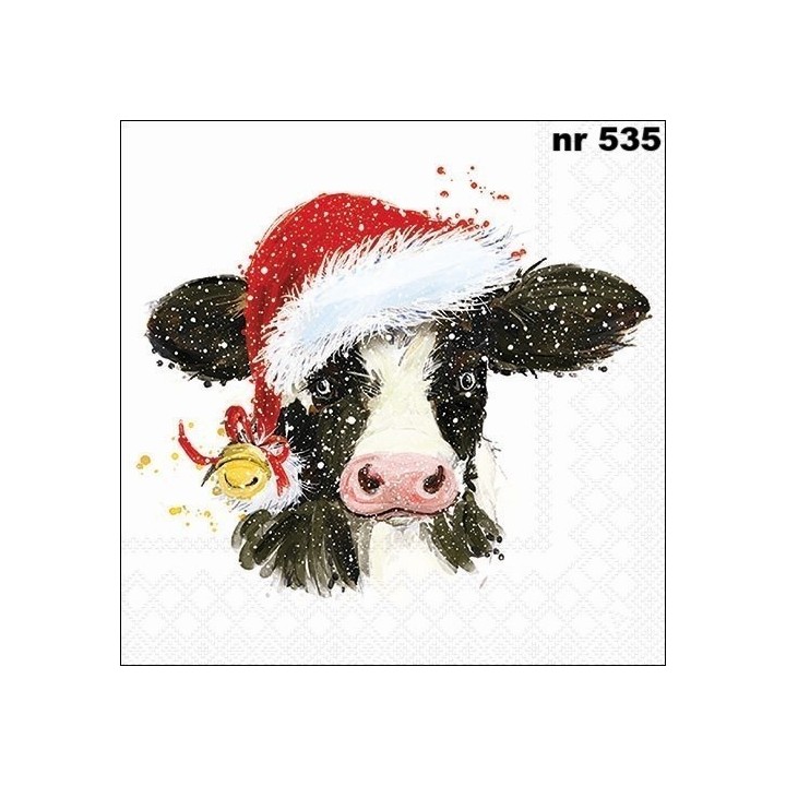 Christmas cow bell servet 33x33cm