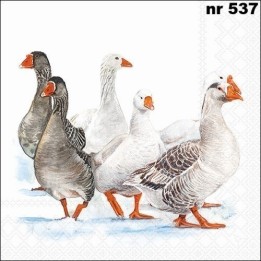 Winter geese servet 33x33cm