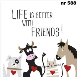 With Friends servet 33x33cm