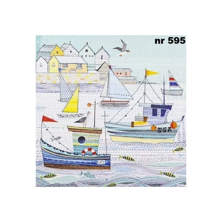 Boats servet 33x33cm