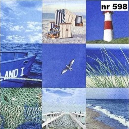 Maritime Collage servet 33x33cm
