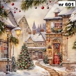 Villaggio Natale servet 33x33cm