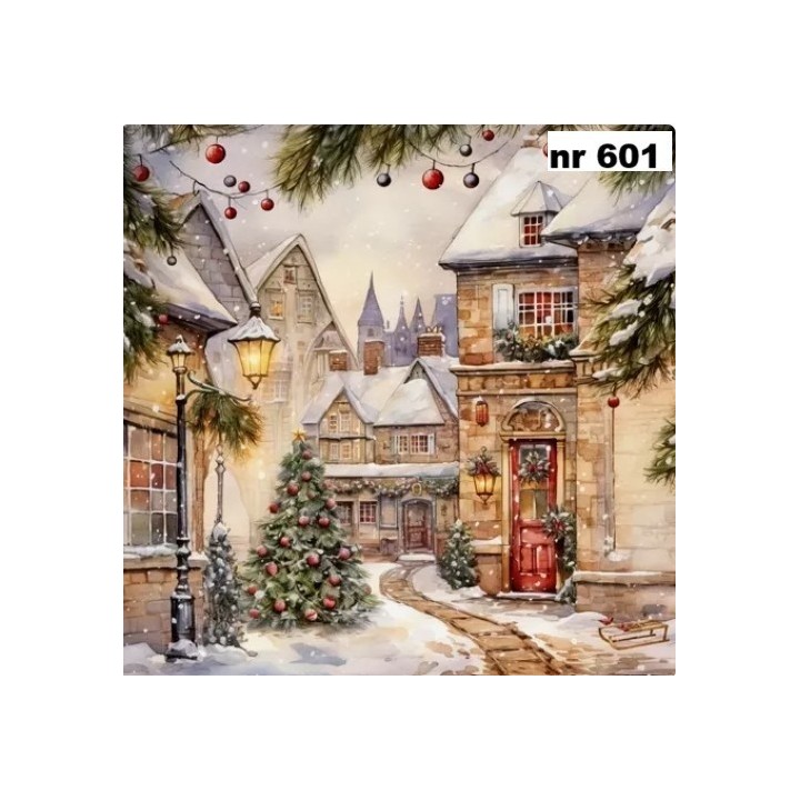 Villaggio Natale servet 33x33cm