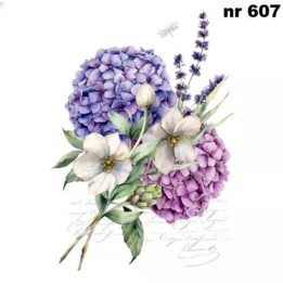 Ramillete de Hortensias servet 33x33cm