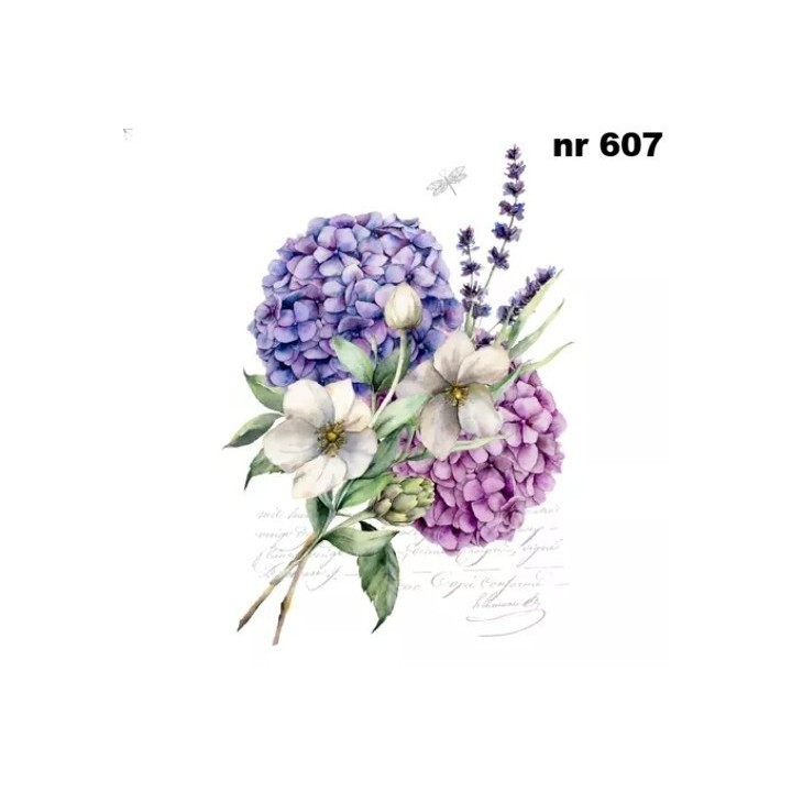 Ramillete de Hortensias servet 33x33cm