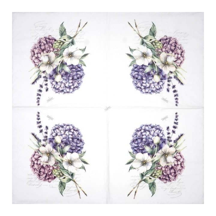 Ramillete de Hortensias servet 33x33cm